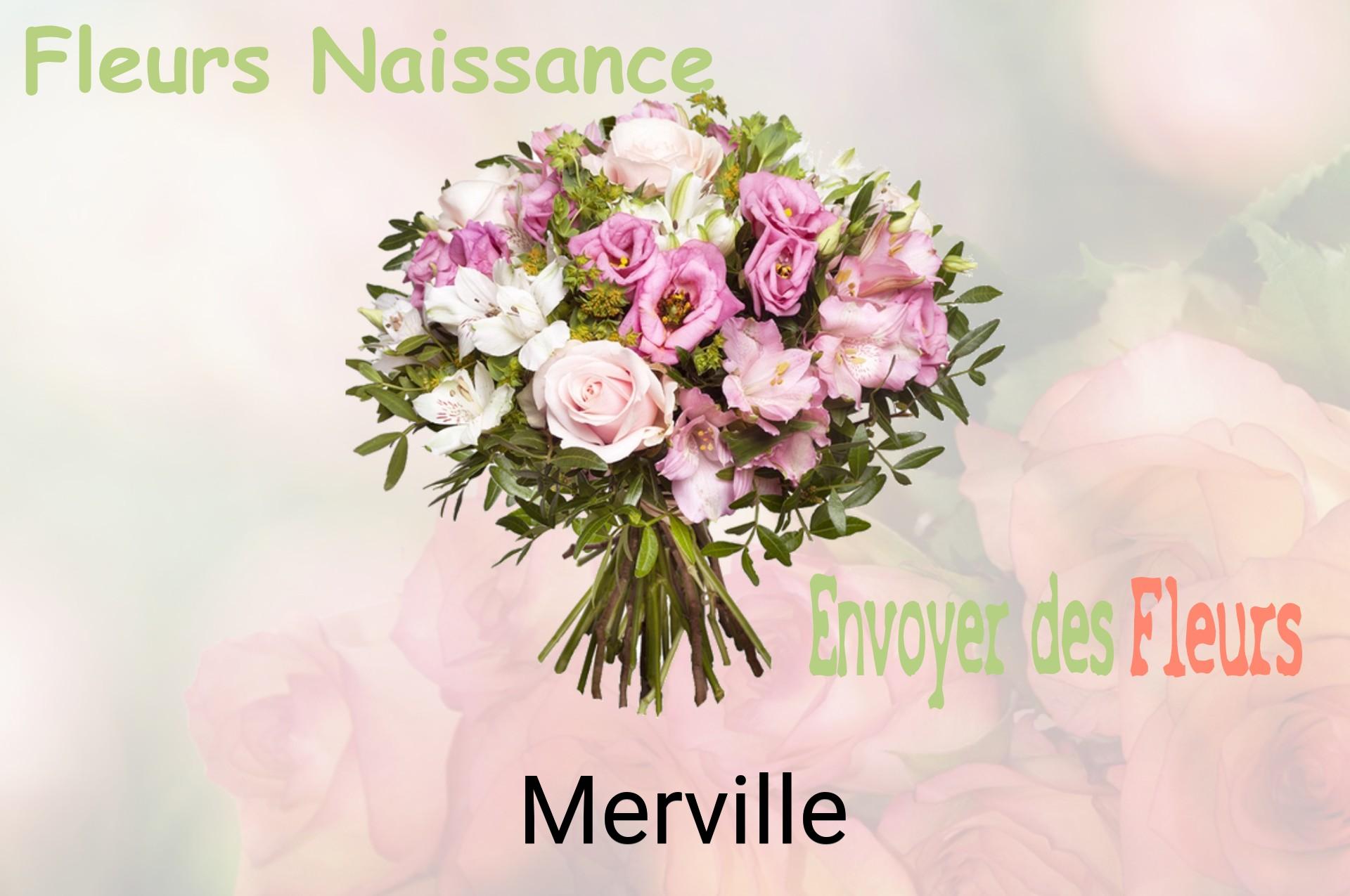 Bouquet de fleurs de naissance livré à Merville